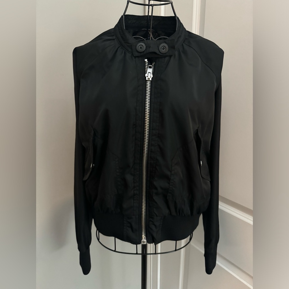 Free People Midnight Bomber Zip Jacket In Black Size Small - Picture 6 of 11